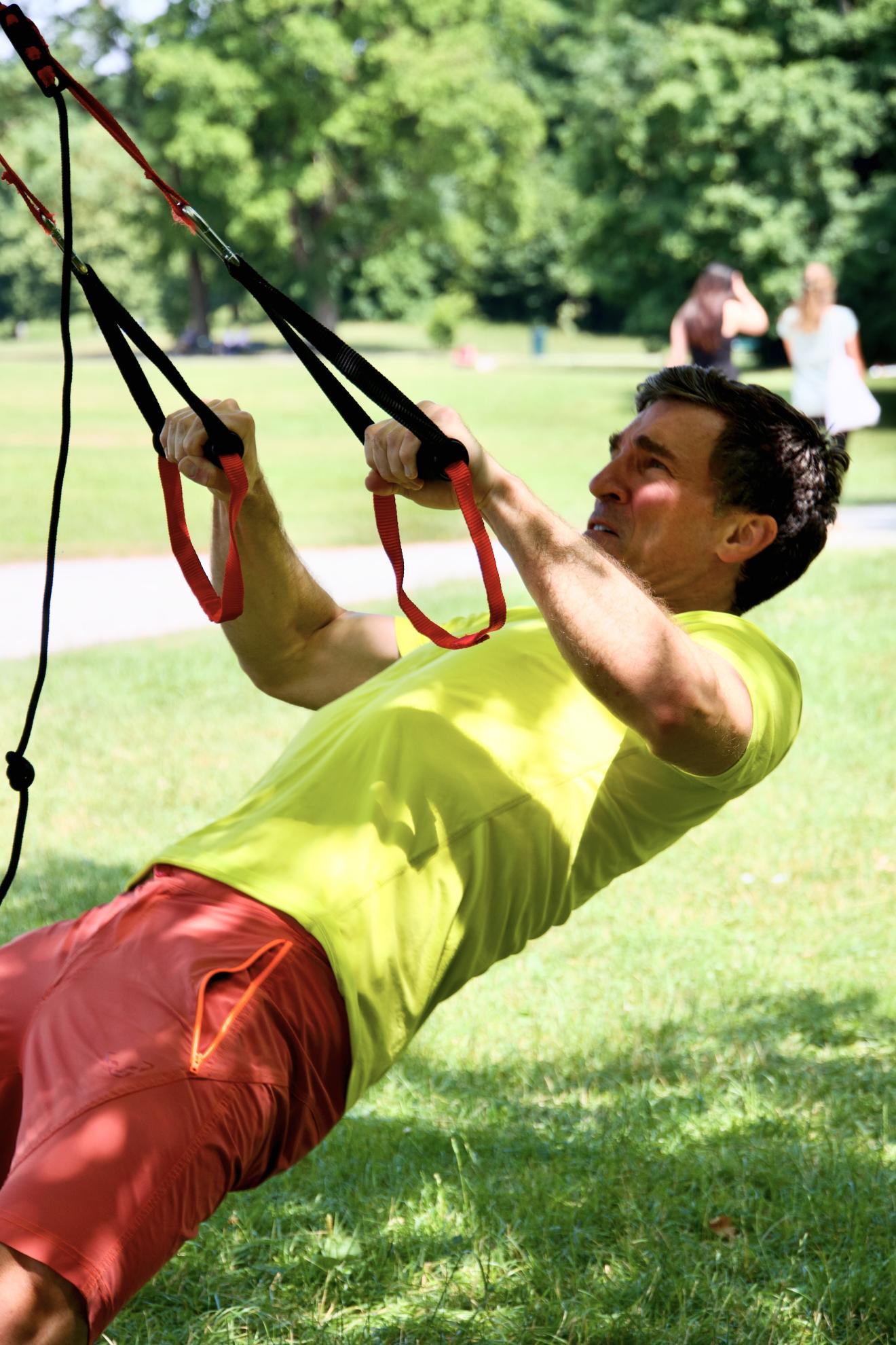 Sportler während der aktiven Mittagspause