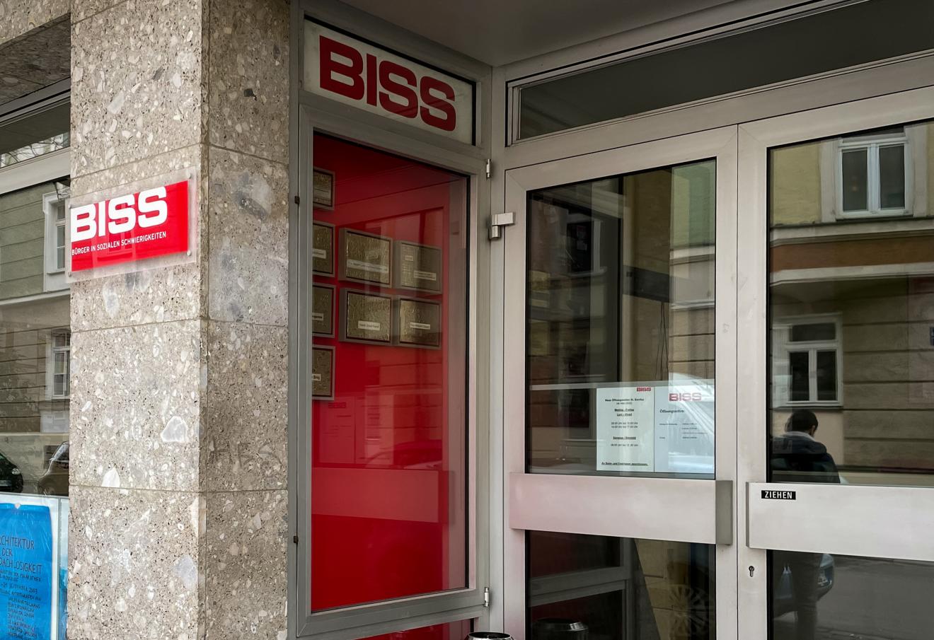 Eingang der Zentrale des BISS-Magazins
