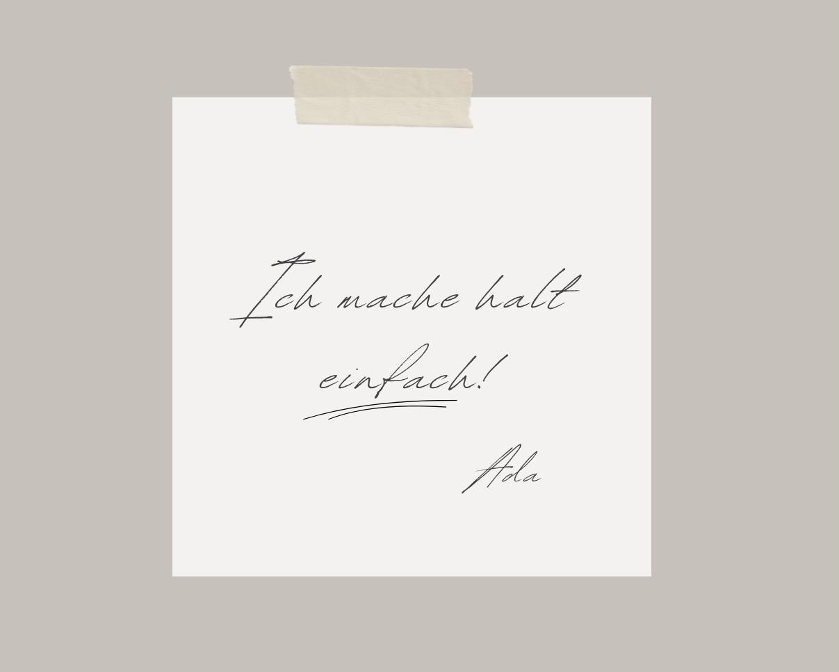 Es ist eine Notiz mit der Aufschrift: Ich mach halt einfach zu sehen.