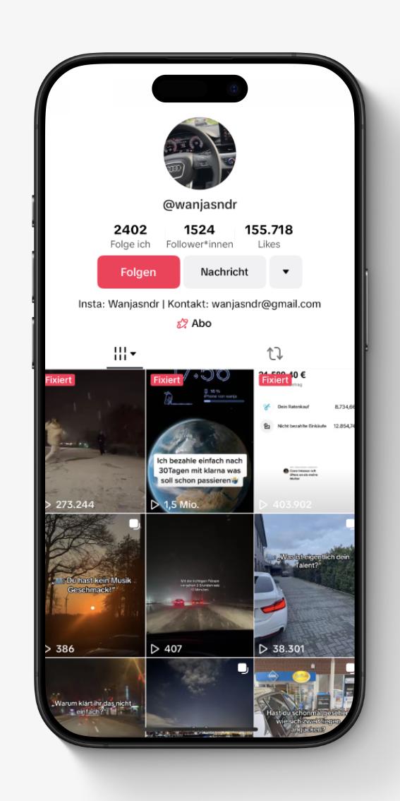 Der TikTok Account von Johann