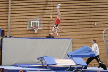 Moritz Braig und Trainer Oleg Ruchin bei der Deutschen Meisterschaft