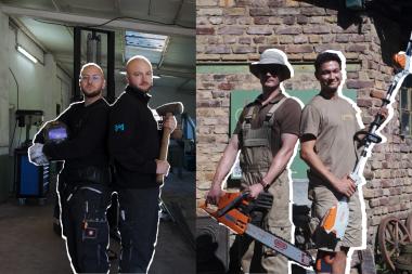 Die vier Gründer - Seite an Seite in einer Halle