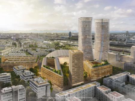 Blick auf Stadt aus Vogelperspektive